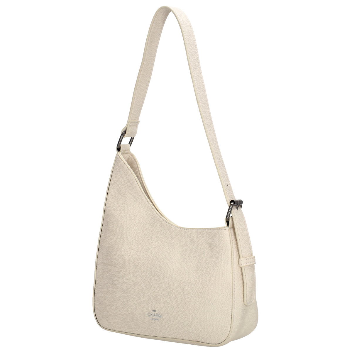 Schultertasche 25x27cm in Creme mit Reißverschluss und Wechselriemen - leder-accessoires.com