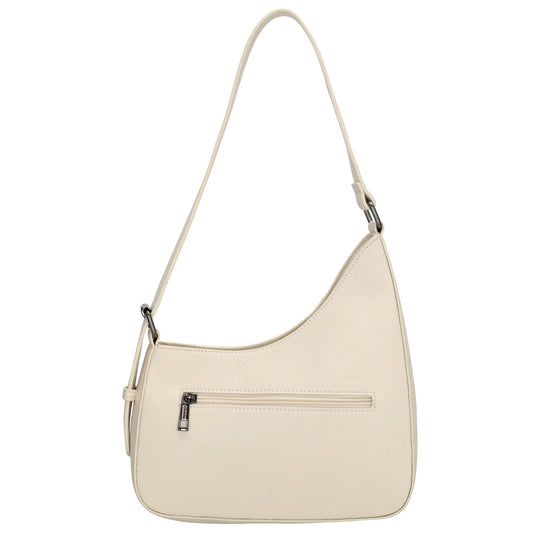 Schultertasche 25x27cm in Creme mit Reißverschluss und Wechselriemen - leder-accessoires.com