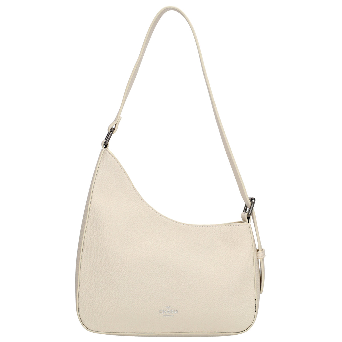 Schultertasche 25x27cm in Creme mit Reißverschluss und Wechselriemen - leder-accessoires.com
