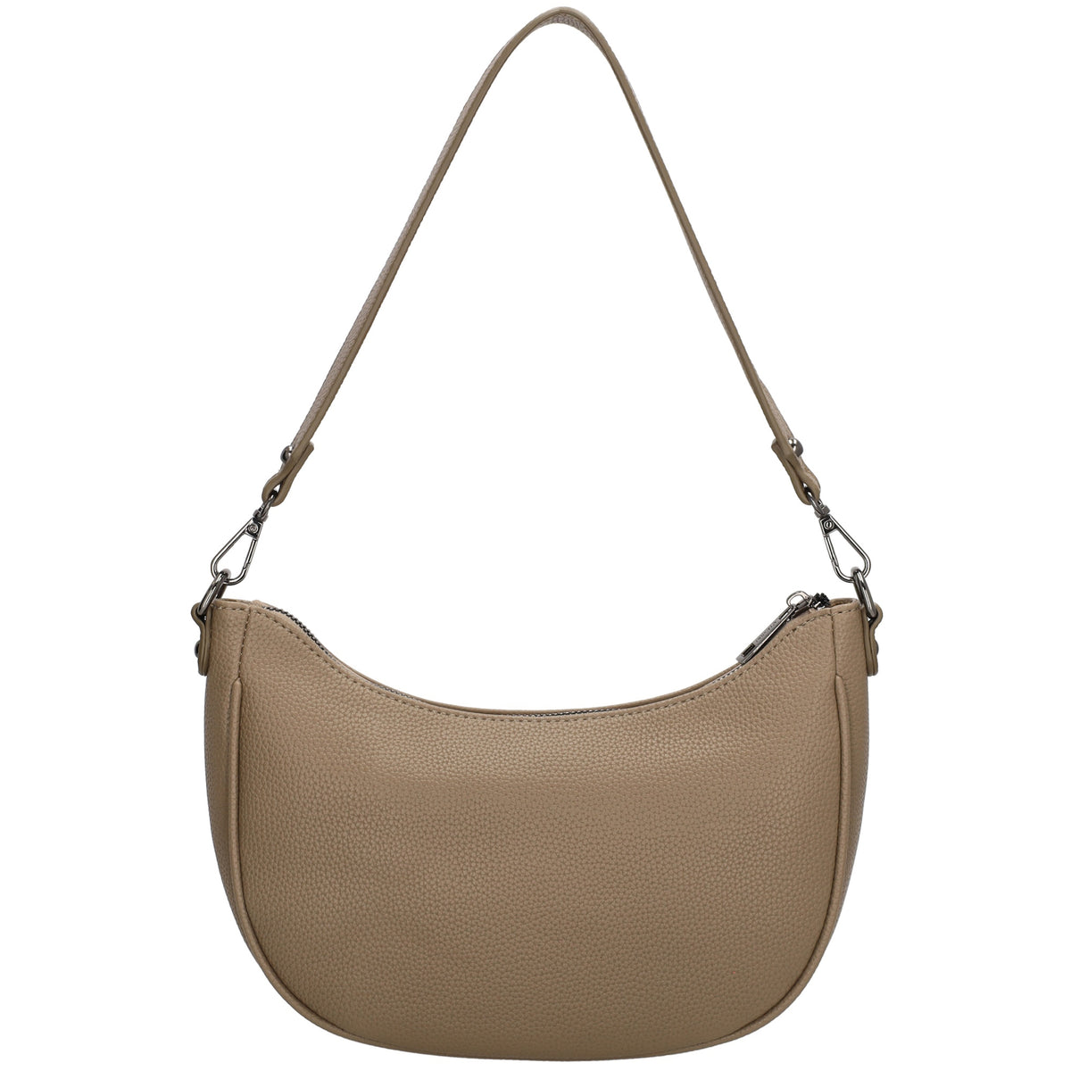 Schultertasche 25x20cm in Taupe mit Reißverschluss und Wechselriemen - leder-accessoires.com
