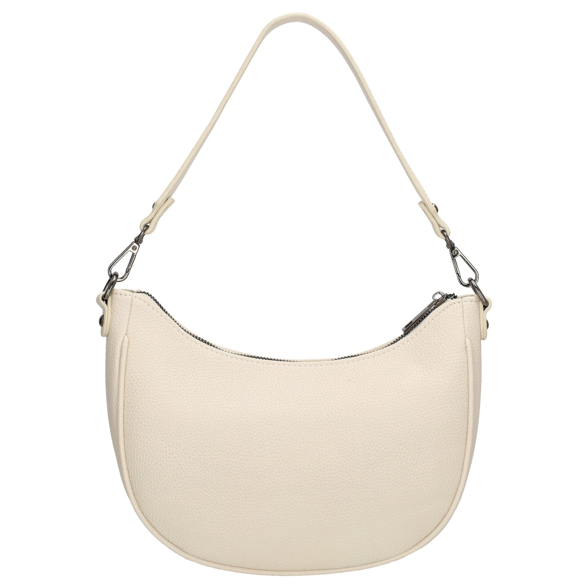 Schultertasche 25x20cm in Creme mit Reißverschluss und Wechselriemen - leder-accessoires.com