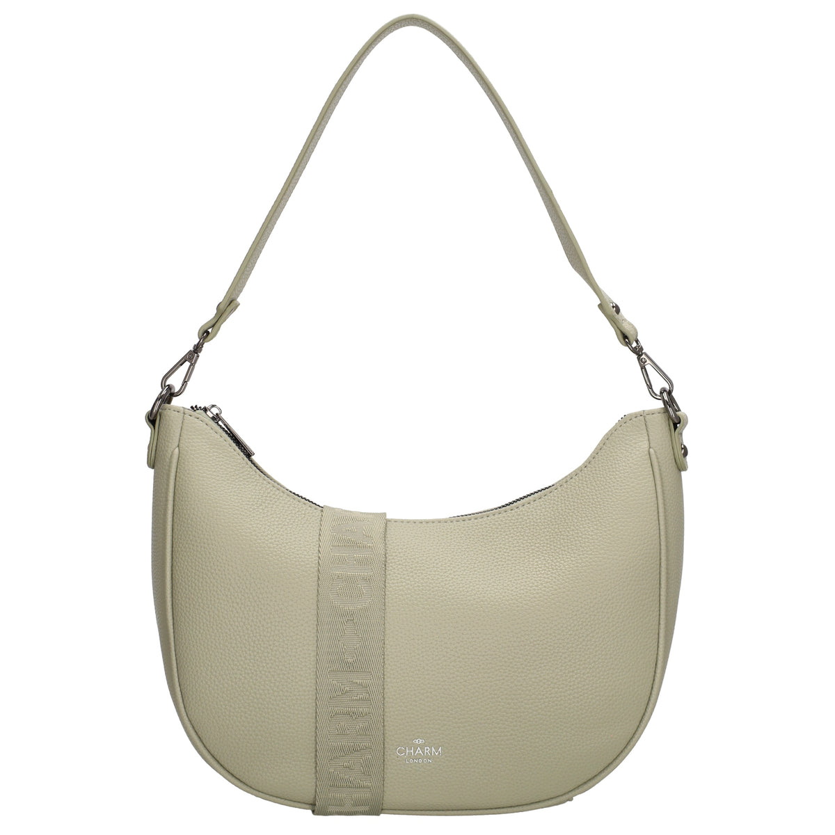 Schultertasche 37x37cm in Hellgrün mit Reißverschluss und Wechselriemen - leder-accessoires.com