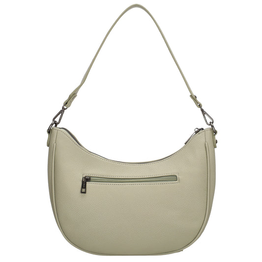 Schultertasche 37x37cm in Hellgrün mit Reißverschluss und Wechselriemen - leder-accessoires.com