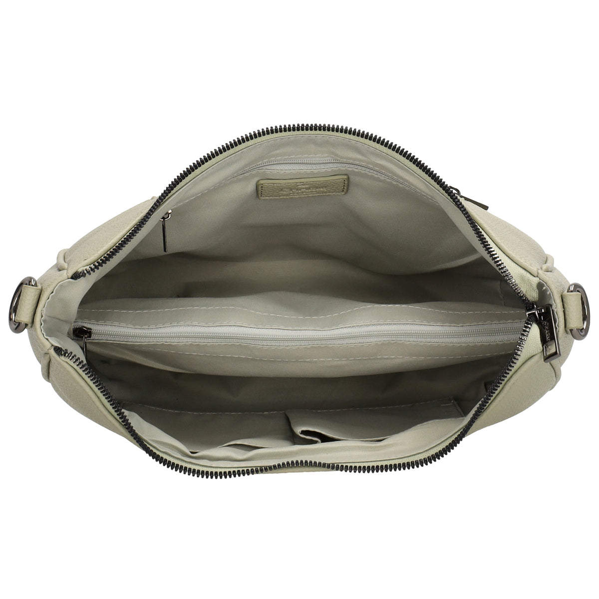Schultertasche 37x37cm in Hellgrün mit Reißverschluss und Wechselriemen - leder-accessoires.com