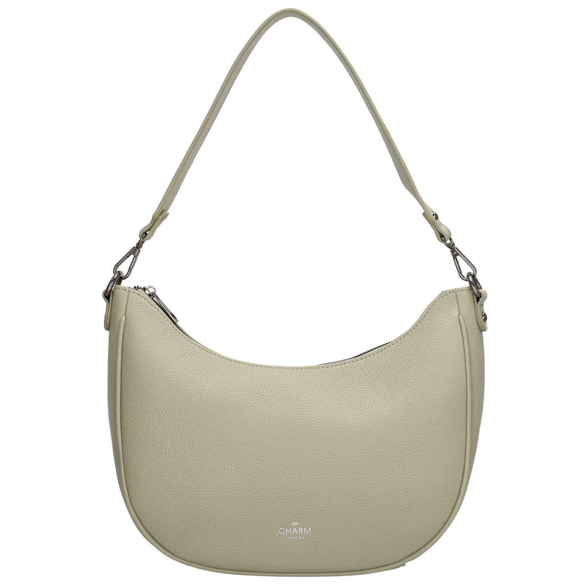 Schultertasche 37x37cm in Hellgrün mit Reißverschluss und Wechselriemen - leder-accessoires.com