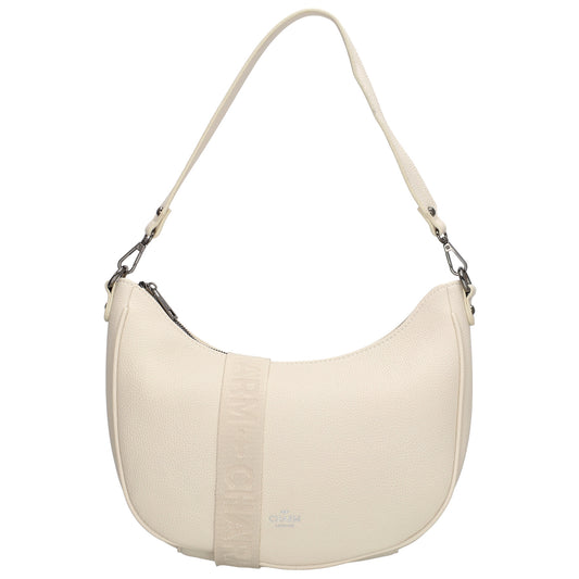Schultertasche 37x37cm in Creme mit Reißverschluss und Wechselriemen - leder-accessoires.com