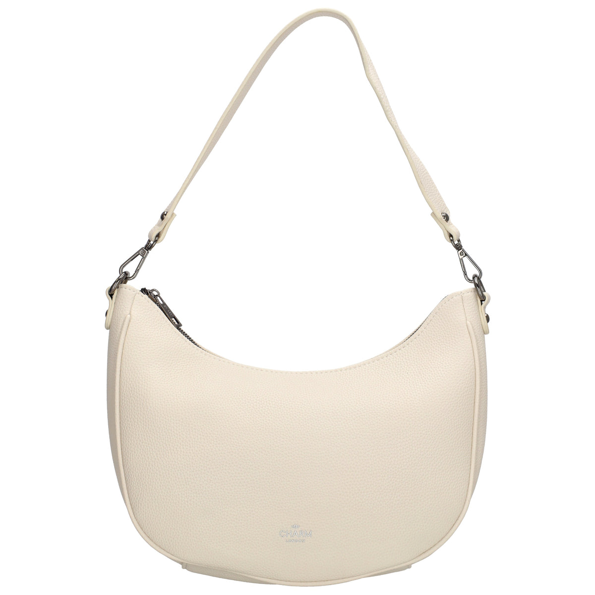 Schultertasche 37x37cm in Creme mit Reißverschluss und Wechselriemen - leder-accessoires.com