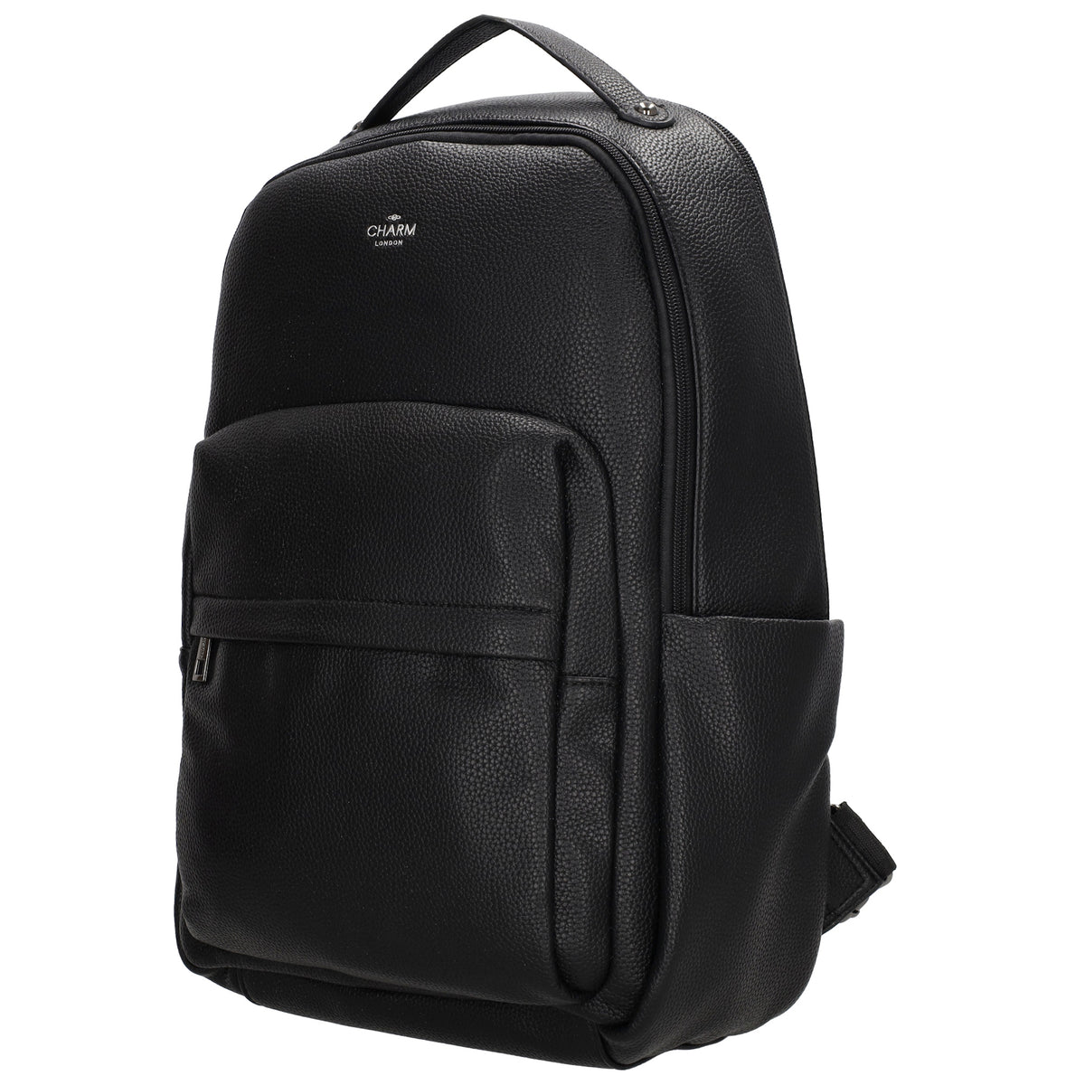 Rucksack 28x41cm in Schwarz mit Reißverschluss und Vortasche - leder-accessoires.com
