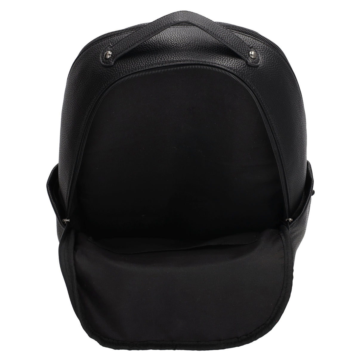 Rucksack 28x41cm in Schwarz mit Reißverschluss und Vortasche - leder-accessoires.com