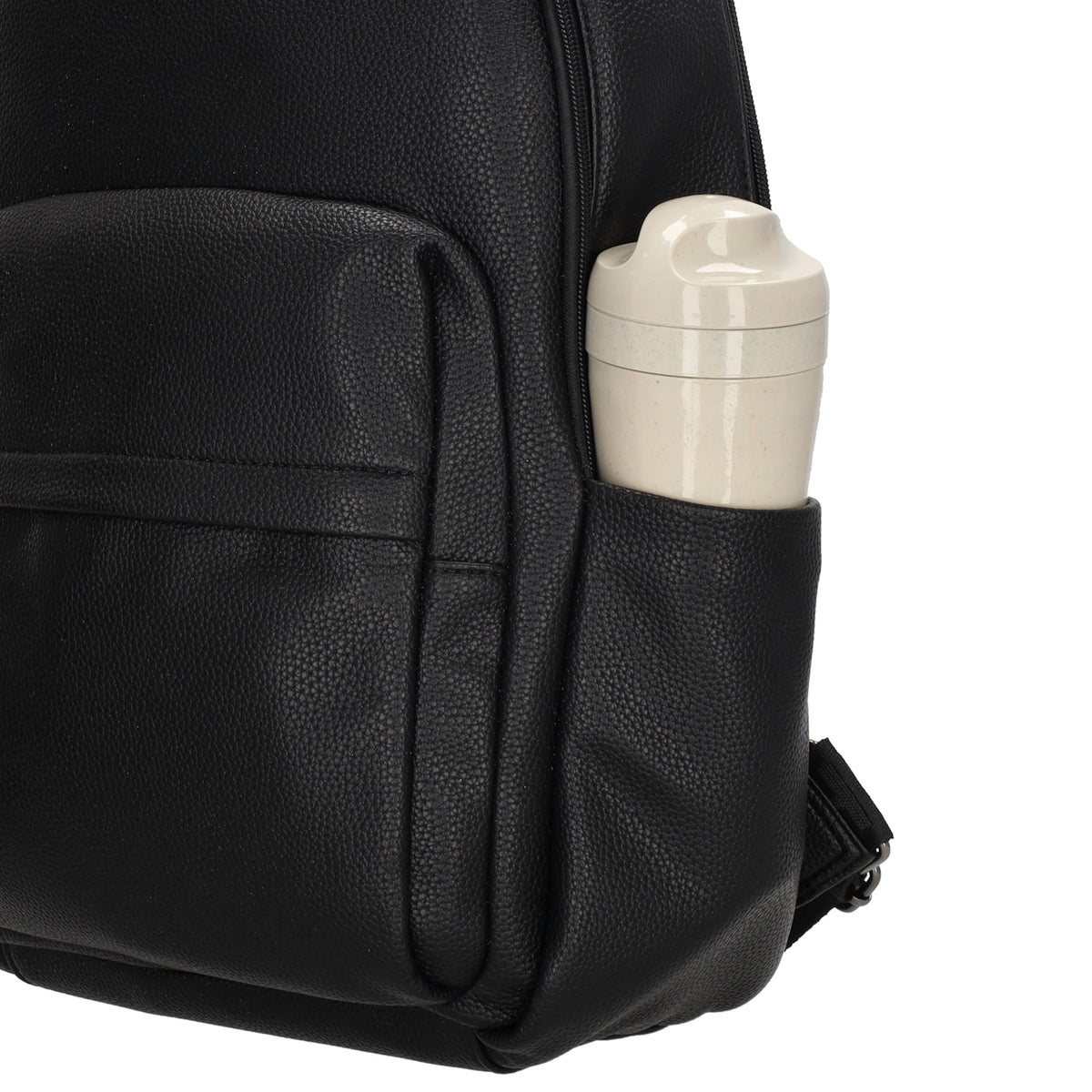 Rucksack 28x41cm in Schwarz mit Reißverschluss und Vortasche - leder-accessoires.com