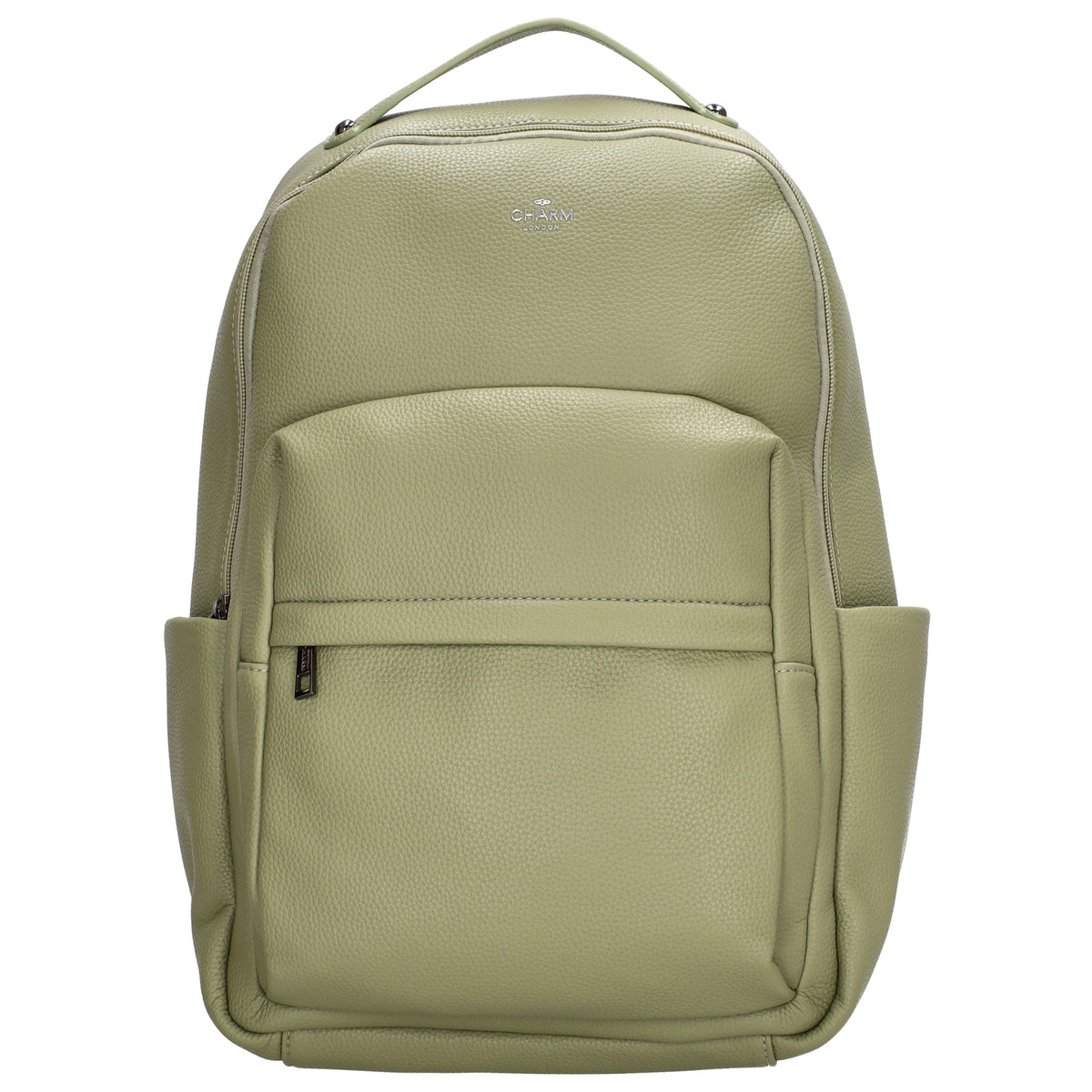 Rucksack 28x41cm in Minze mit Reißverschluss und Vortasche - leder-accessoires.com