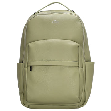 Rucksack 28x41cm in Minze mit Reißverschluss und Vortasche - leder-accessoires.com