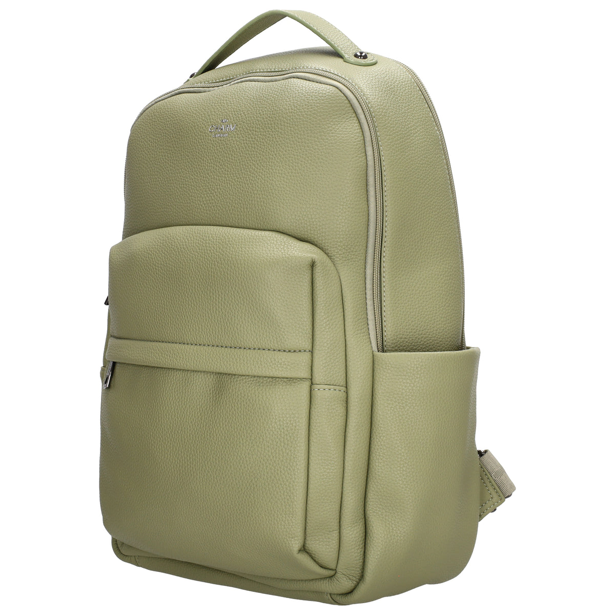 Rucksack 28x41cm in Minze mit Reißverschluss und Vortasche - leder-accessoires.com