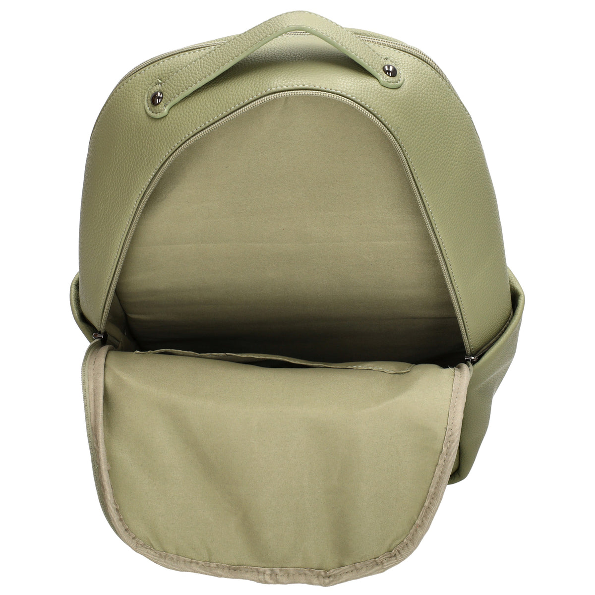 Rucksack 28x41cm in Minze mit Reißverschluss und Vortasche - leder-accessoires.com