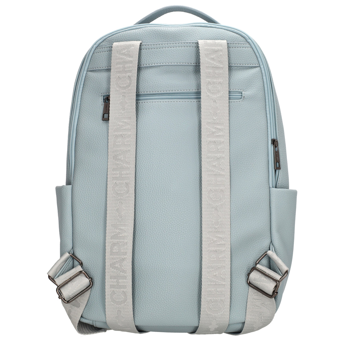 Rucksack 28x41cm in Hellblau mit Reißverschluss und Vortasche - leder-accessoires.com