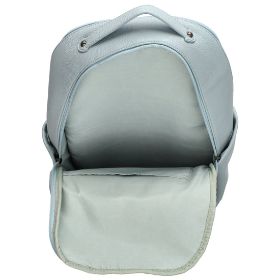 Rucksack 28x41cm in Hellblau mit Reißverschluss und Vortasche - leder-accessoires.com