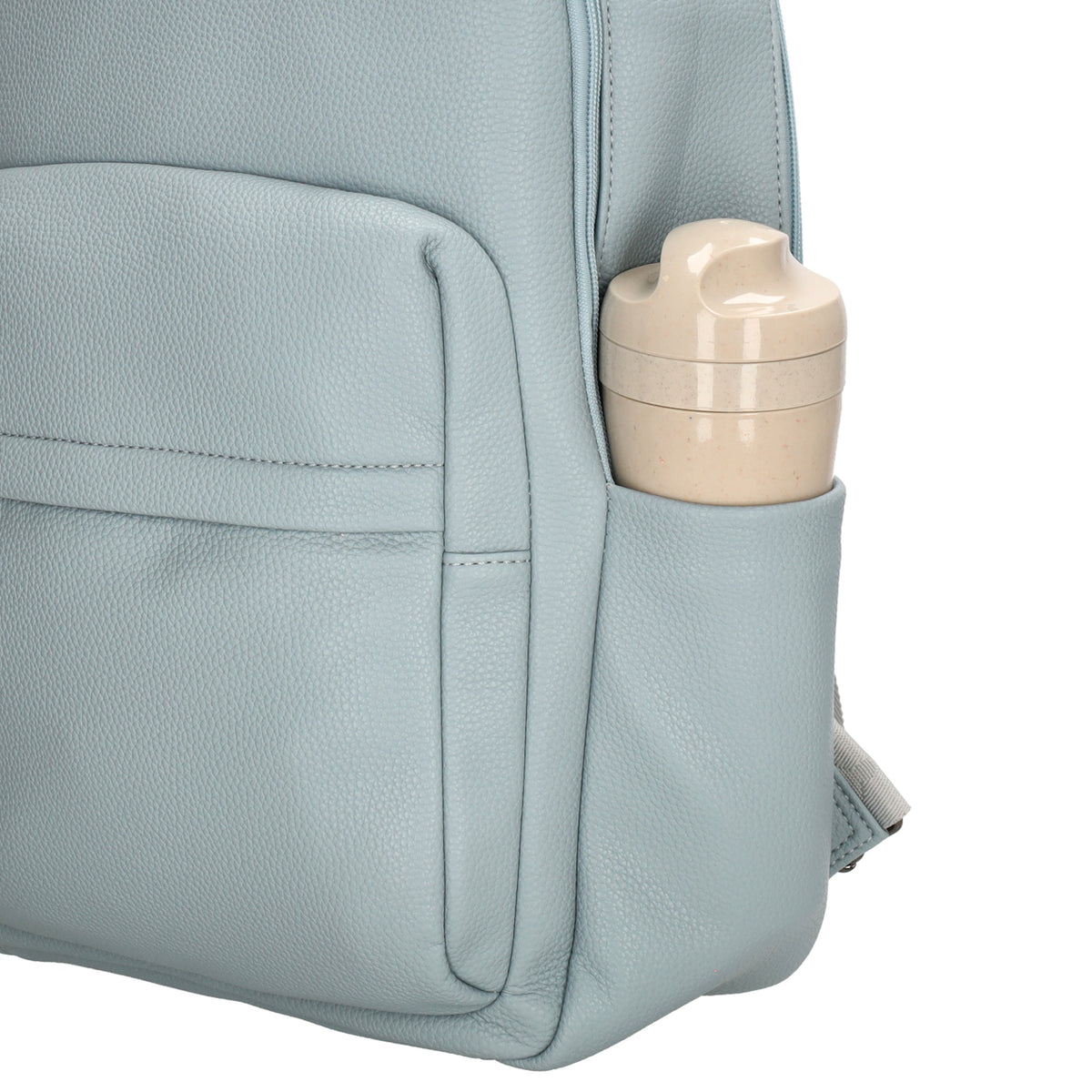 Rucksack 28x41cm in Hellblau mit Reißverschluss und Vortasche - leder-accessoires.com
