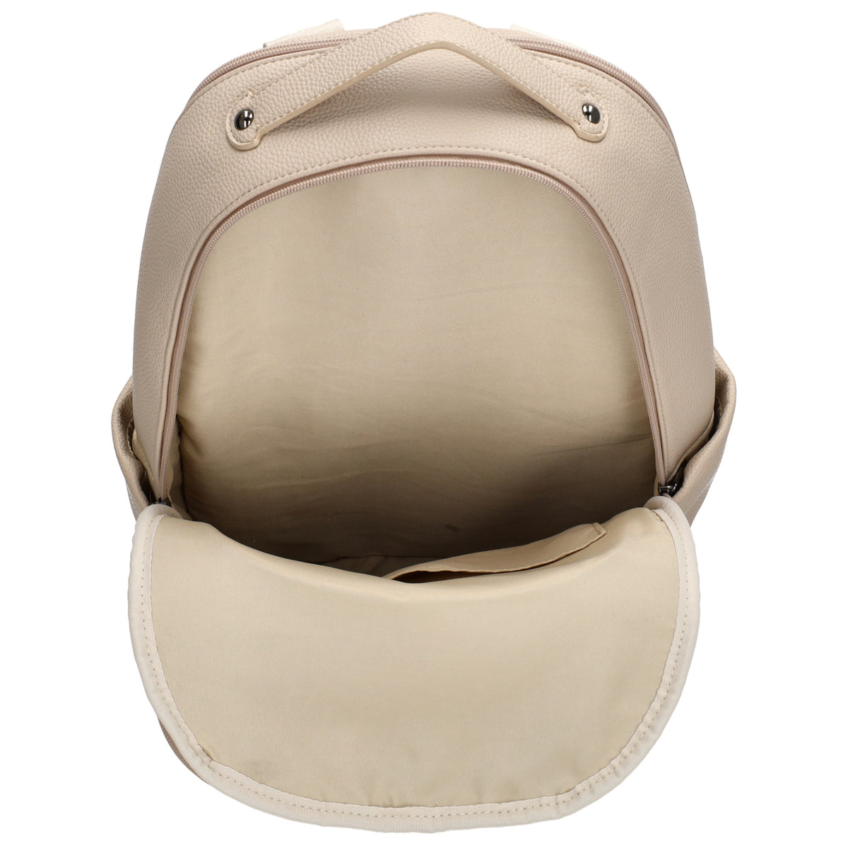 Rucksack 28x41cm in Beige mit Reißverschluss und Vortasche - leder-accessoires.com