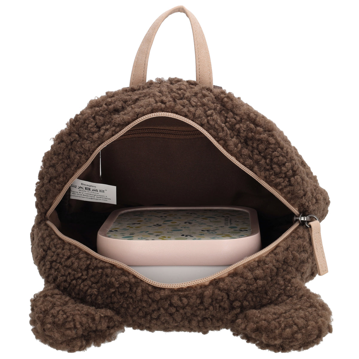 Teddyrucksack 26 x 22 cm mit Reißverschluss - leder-accessoires.com