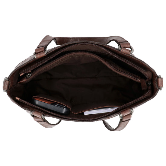 Business-| Laptoptasche 35x20x11cm in Braun mit Reißverschluss - leder-accessoires.com