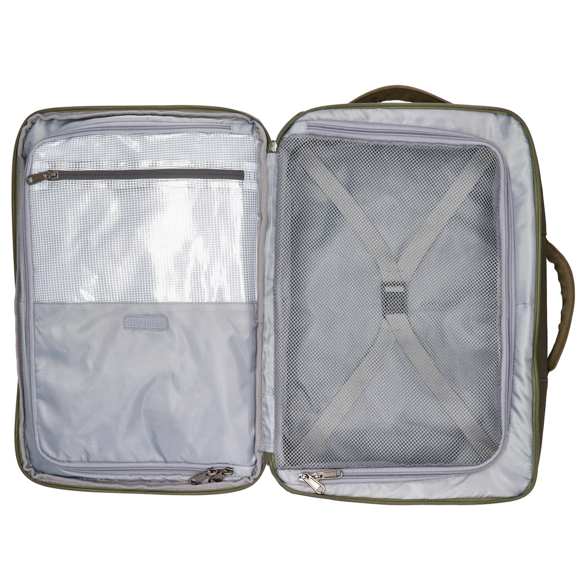 Rucksack 48x32x18cm in Dunkelgrün mit Brustgurt und Aufsteckfunktion - leder-accessoires.com