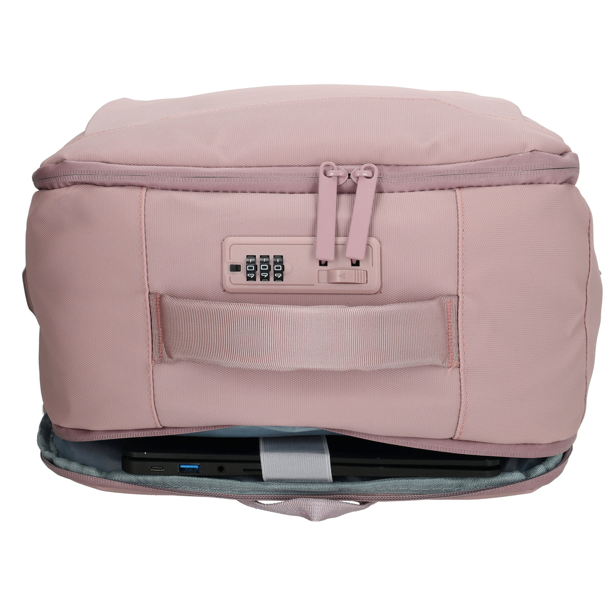 Rucksack 48x32x18cm in Rosa mit Brustgurt und Aufsteckfunktion - leder-accessoires.com