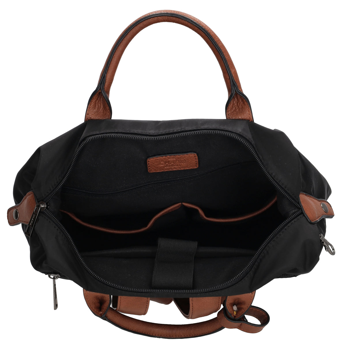 Rucksack 28 x 40cm in Schwarz aus Nylon|Polyester mit Reißverschluss - leder-accessoires.com