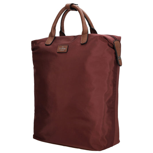 Rucksack 28 x 40cm in Weinrot|Burgunder aus Nylon|Polyester mit Reißverschluss - leder-accessoires.com