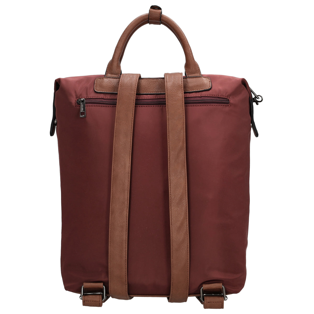 Rucksack 28 x 40cm in Weinrot|Burgunder aus Nylon|Polyester mit Reißverschluss - leder-accessoires.com