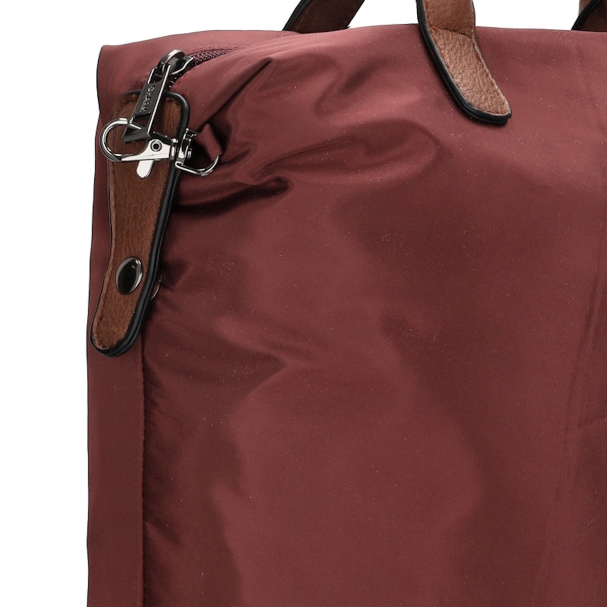 Rucksack 28 x 40cm in Weinrot|Burgunder aus Nylon|Polyester mit Reißverschluss - leder-accessoires.com