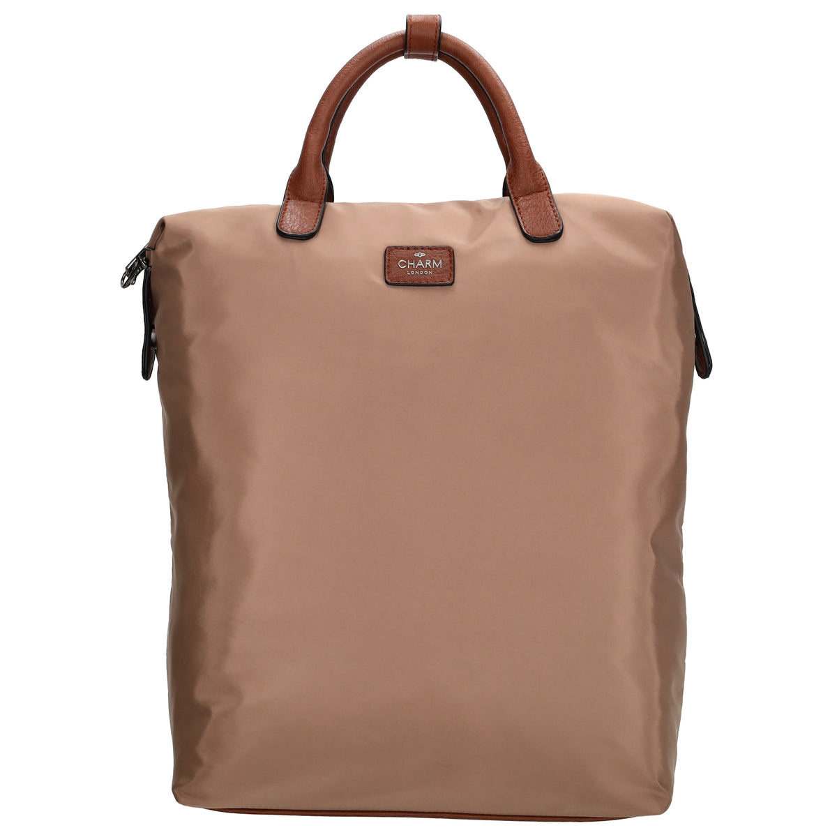 Rucksack 28 x 40cm in Taupe aus Nylon|Polyester mit Reißverschluss - leder-accessoires.com