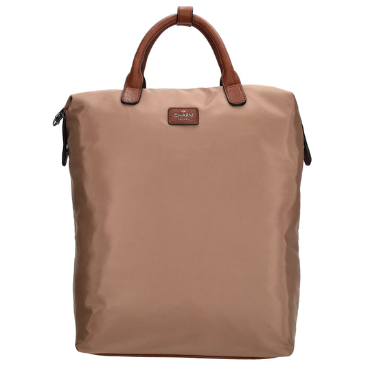 Rucksack 28 x 40cm in Taupe aus Nylon|Polyester mit Reißverschluss - leder-accessoires.com