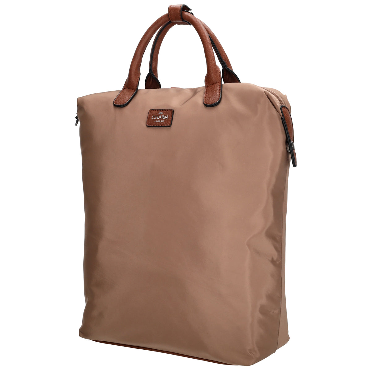 Rucksack 28 x 40cm in Taupe aus Nylon|Polyester mit Reißverschluss - leder-accessoires.com