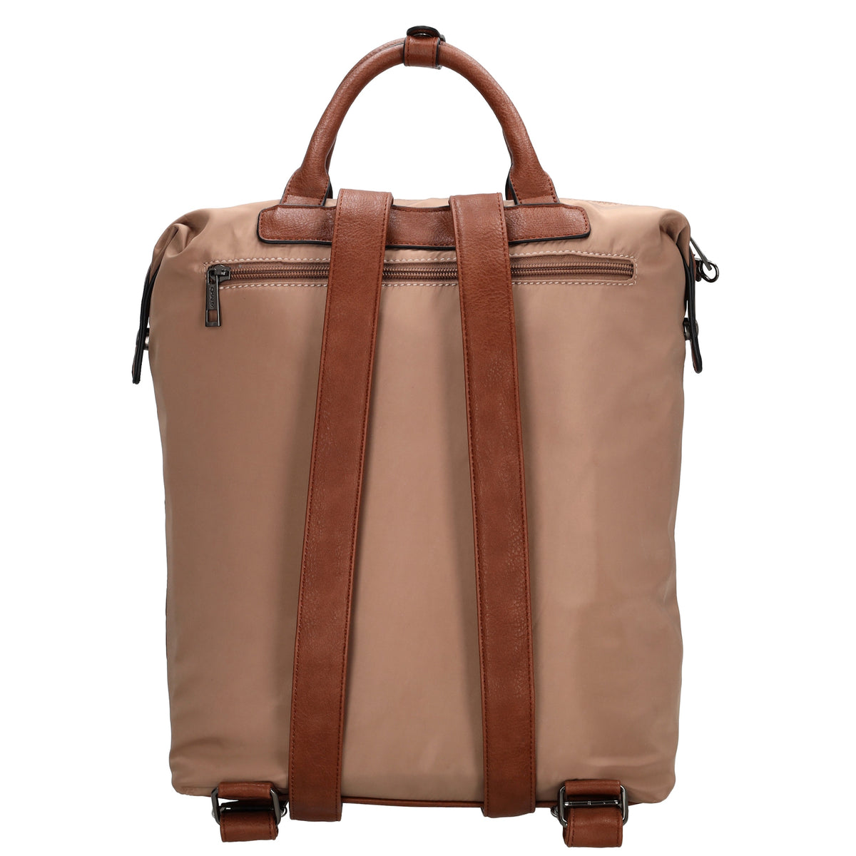 Rucksack 28 x 40cm in Taupe aus Nylon|Polyester mit Reißverschluss - leder-accessoires.com