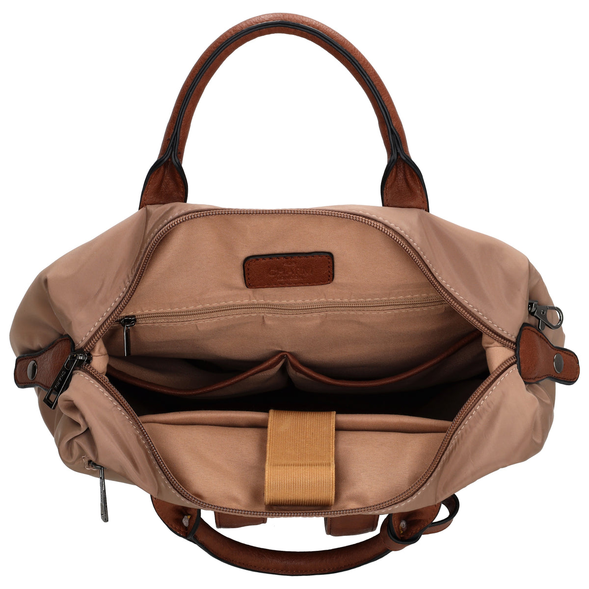 Rucksack 28 x 40cm in Taupe aus Nylon|Polyester mit Reißverschluss - leder-accessoires.com