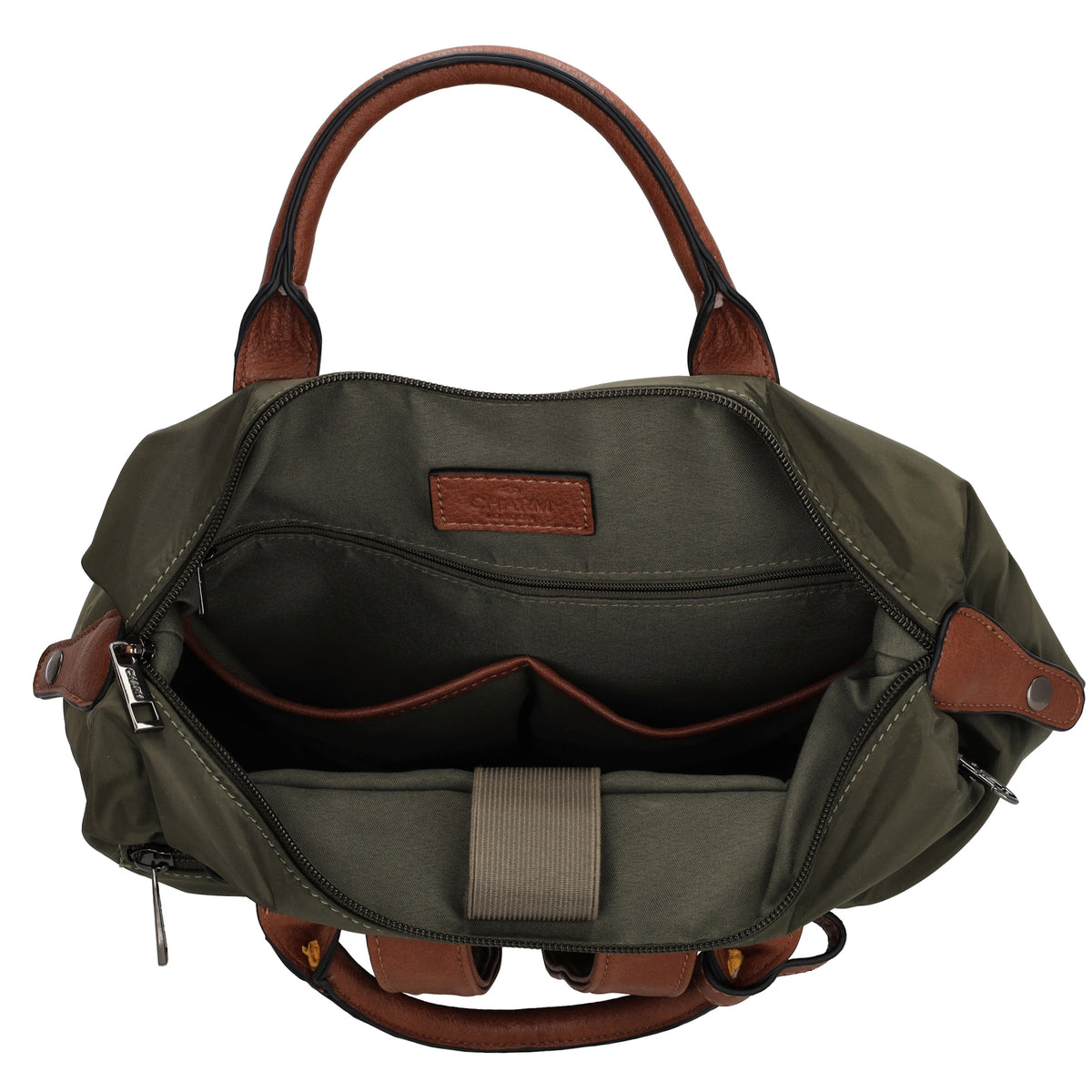Rucksack 28 x 40cm in  Grün aus Nylon|Polyester mit Reißverschluss - leder-accessoires.com