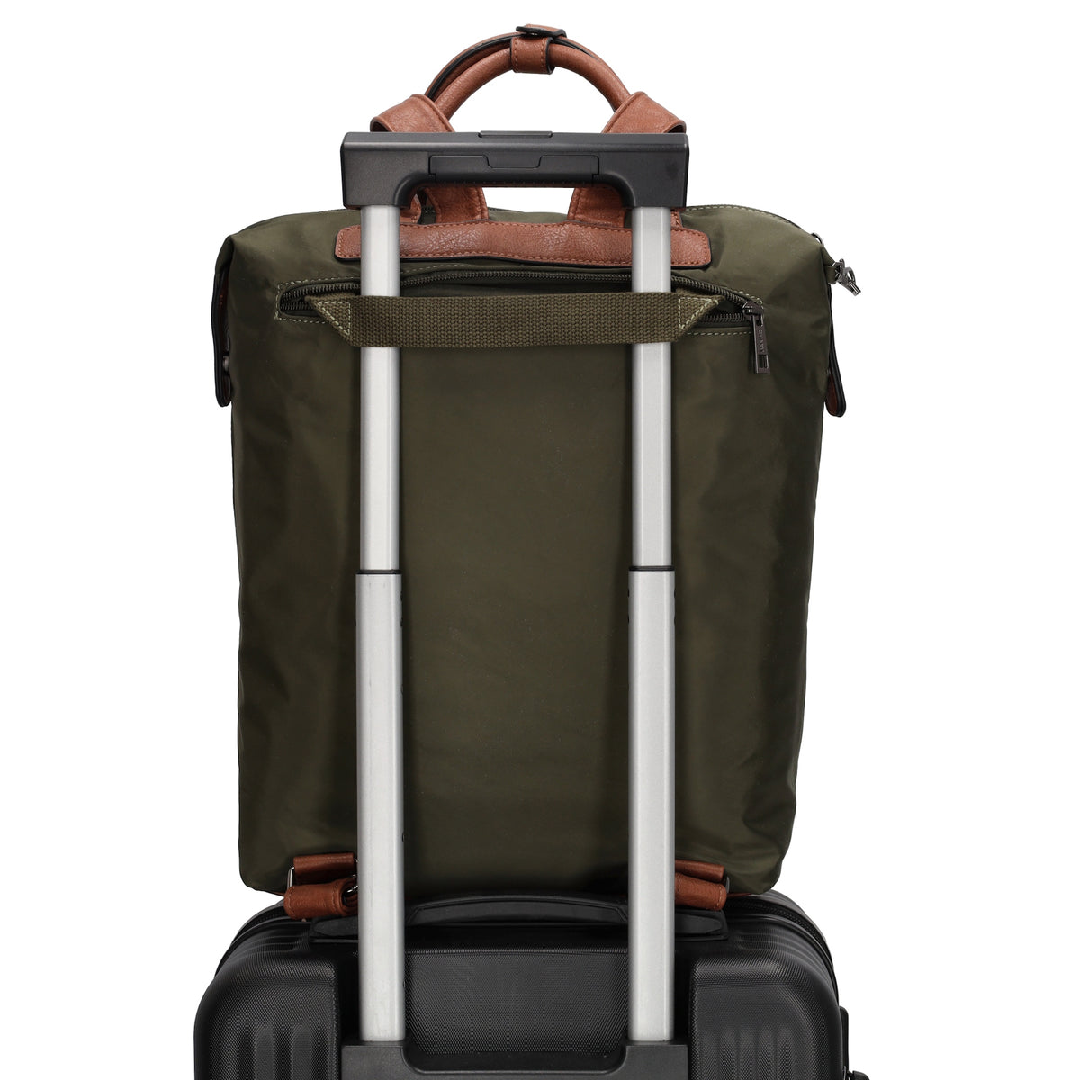 Rucksack 28 x 40cm in  Grün aus Nylon|Polyester mit Reißverschluss - leder-accessoires.com