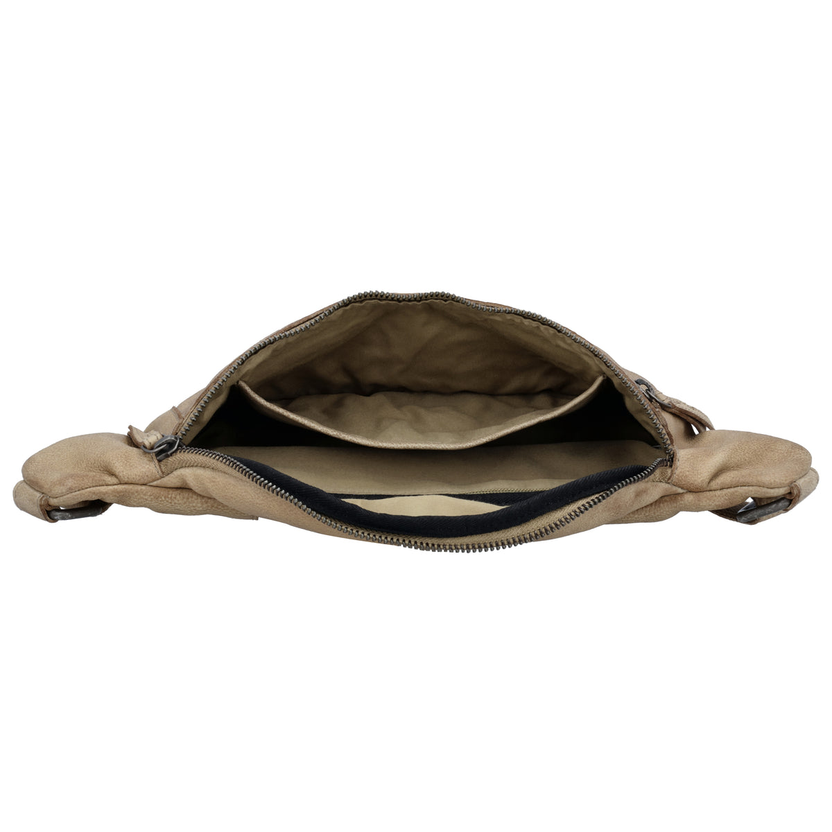 Leder Bodybag  29x18 cm in Sand - leder-accessoires.com