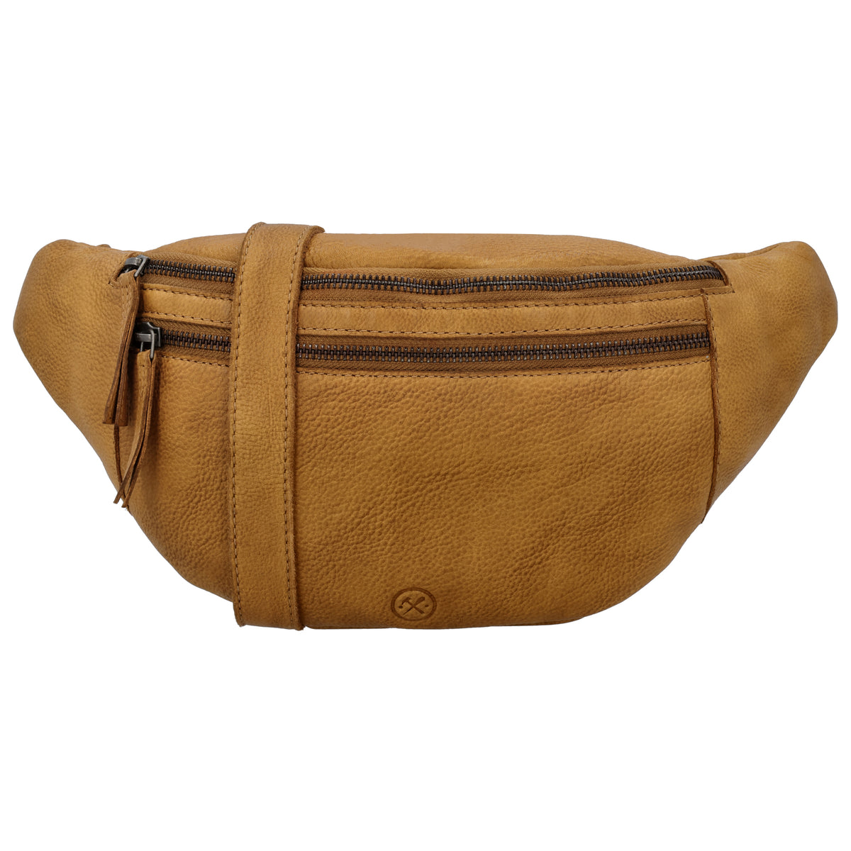 Leder Bodybag  29x18 cm in Ockergelb - leder-accessoires.com