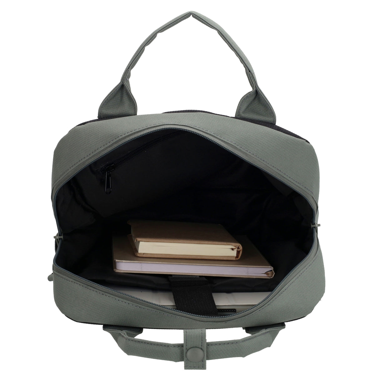 Laptoprucksack 37x27cm in Schwarz|Grau aus Nylon - leder-accessoires.com