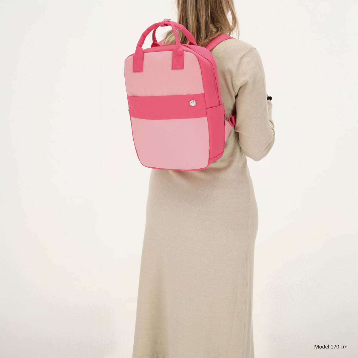 Laptoprucksack 37x27cm in Rosa | Pink aus Nylon - leder-accessoires.com