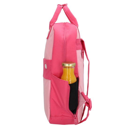 Laptoprucksack 37x27cm in Rosa | Pink aus Nylon - leder-accessoires.com