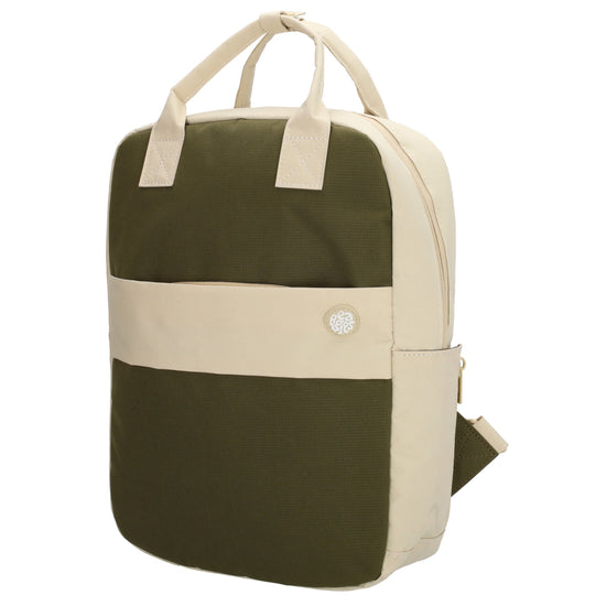 Laptoprucksack 37x27cm in Oliv|Natur aus Nylon - leder-accessoires.com