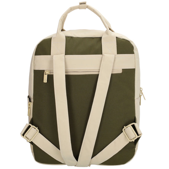Laptoprucksack 37x27cm in Oliv|Natur aus Nylon - leder-accessoires.com