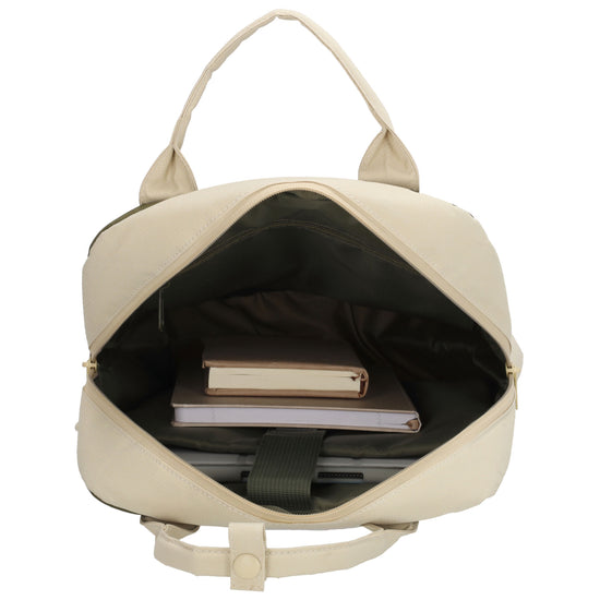 Laptoprucksack 37x27cm in Oliv|Natur aus Nylon - leder-accessoires.com