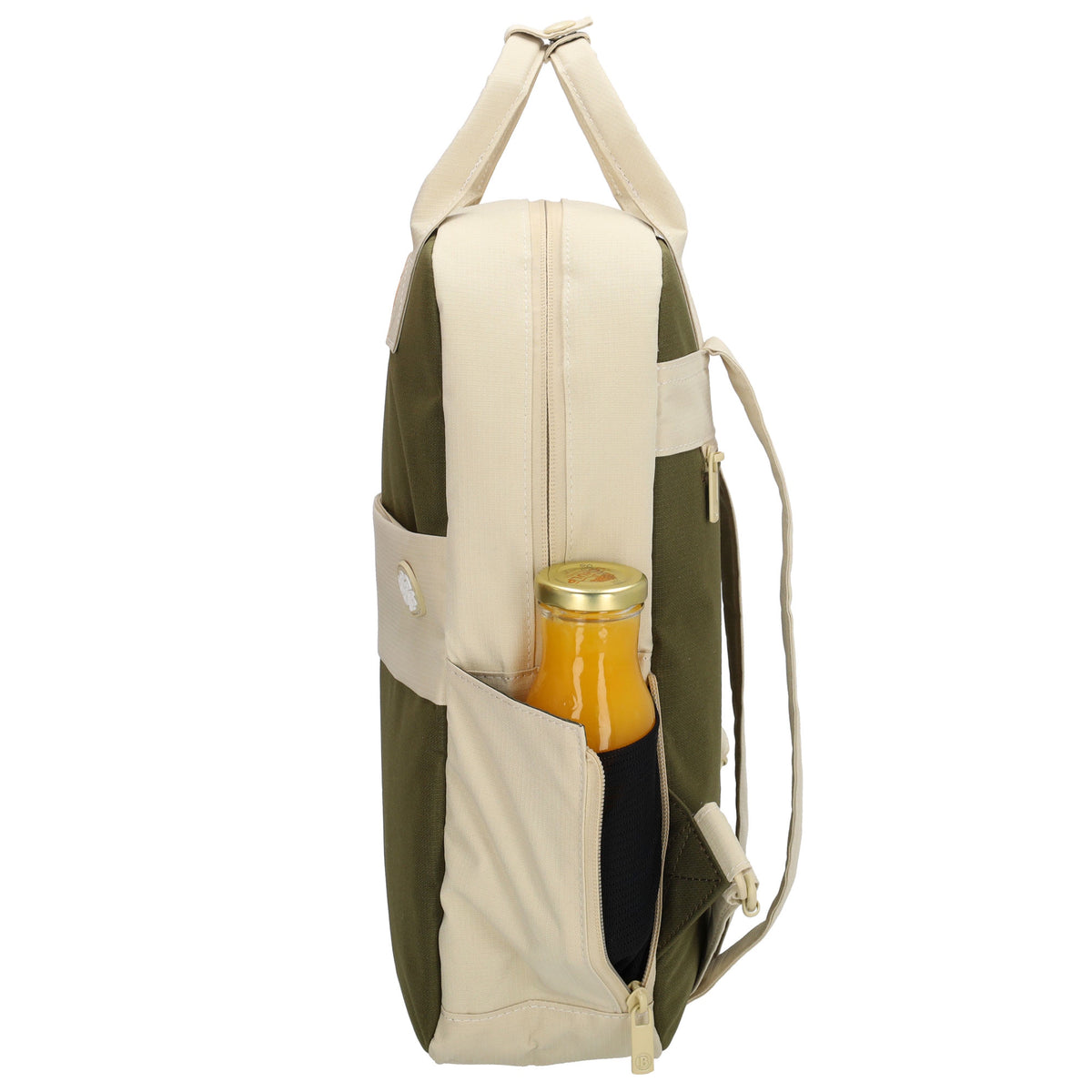 Laptoprucksack 37x27cm in Oliv|Natur aus Nylon - leder-accessoires.com