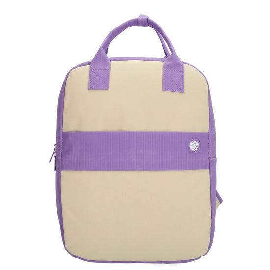 Laptoprucksack 37x27cm in Creme | Lila aus Nylon - leder-accessoires.com