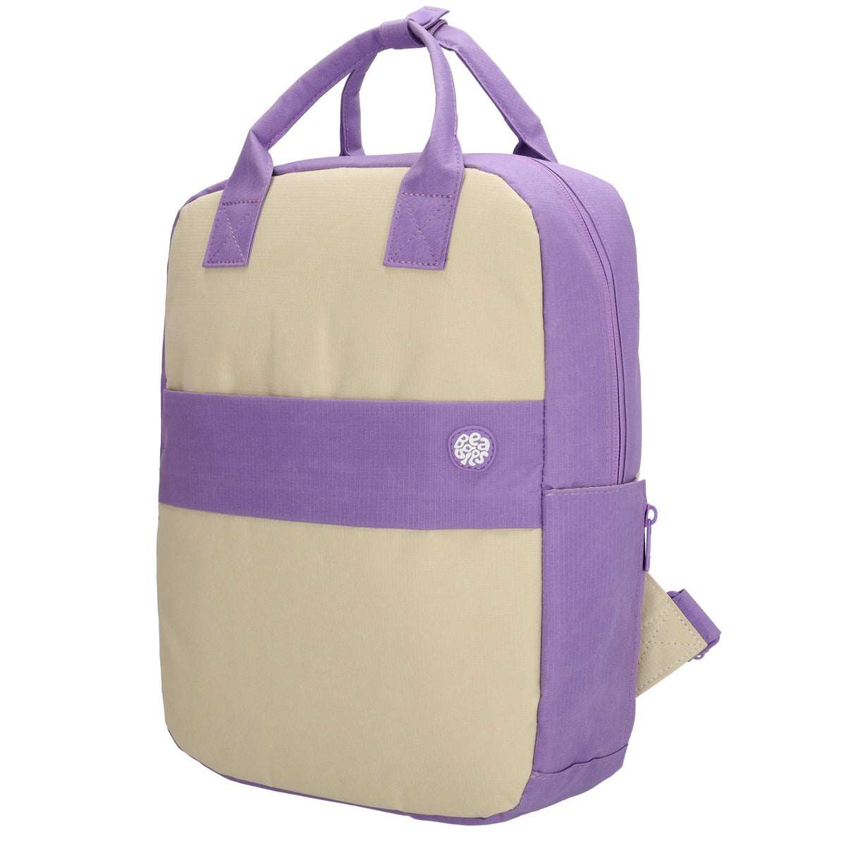 Laptoprucksack 37x27cm in Creme | Lila aus Nylon - leder-accessoires.com