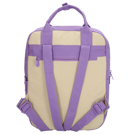 Laptoprucksack 37x27cm in Creme | Lila aus Nylon - leder-accessoires.com