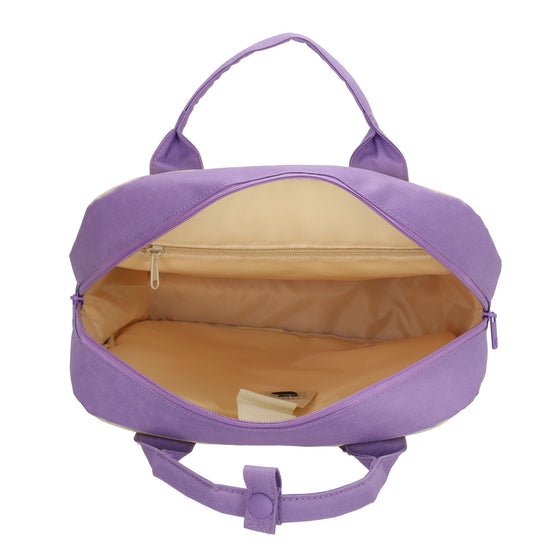 Laptoprucksack 37x27cm in Creme | Lila aus Nylon - leder-accessoires.com